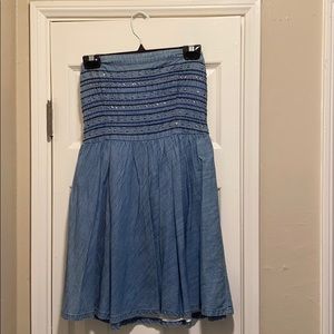 Denim strapless dress